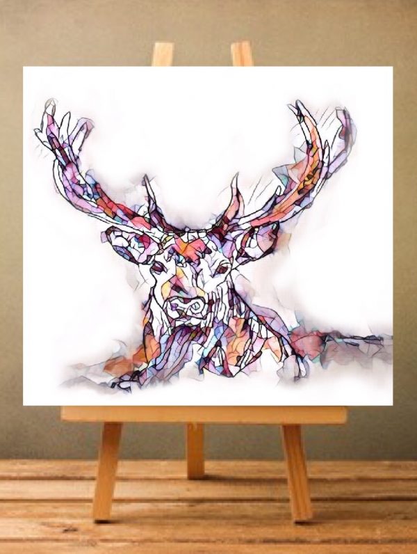 Reflections Print on Canvas - Stag - Unframed-0